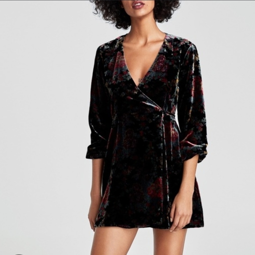 Zara Velvet Wrap Dress